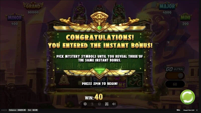 Wrappin' More Gold - avvio del round bonus integrato