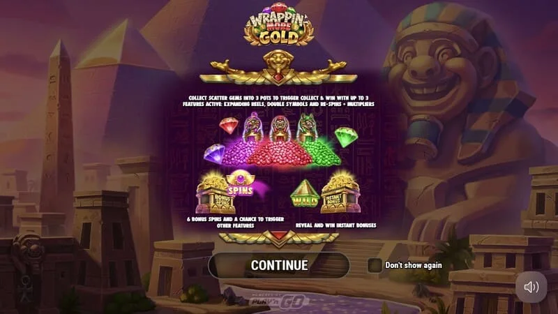 Wrappin' More Gold - schermata principale con mummia e piramidi